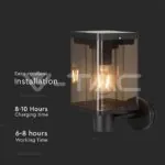 V-TAC VT-23010 2.5W LED Соларна Стенна Лампа Е27 Сензор IP44