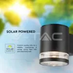 V-TAC VT-23012 1W LED Соларна Стенна Лампа SMD Черно Тяло IP44 3000K