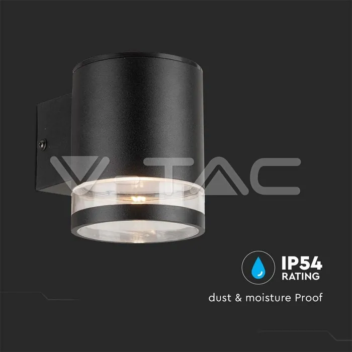 V-TAC VT-23012 1W LED Соларна Стенна Лампа SMD Черно Тяло IP44 3000K