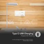 V-TAC VT-23041 3W LED Магнитна Настолна Лампа 4000K Бяло Тяло