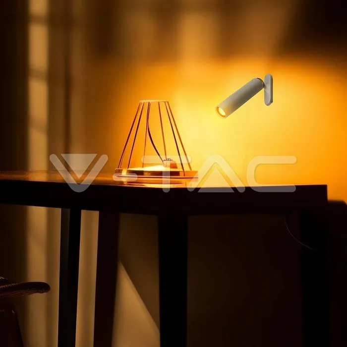 V-TAC VT-23041 3W LED Магнитна Настолна Лампа 4000K Бяло Тяло