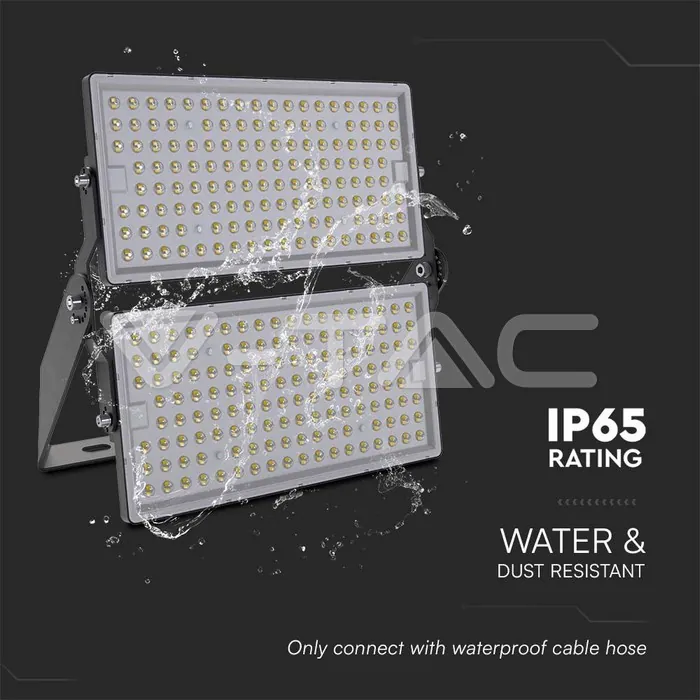 V-TAC VT-23089 500W LED Прожектор С Кабел (1M) 4000K Черно Тяло IP65 120LM/W