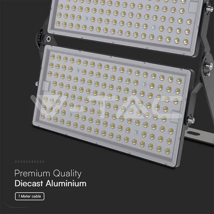 V-TAC VT-23089 500W LED Прожектор С Кабел (1M) 4000K Черно Тяло IP65 120LM/W