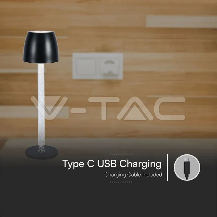 V-TAC VT-23095 3W LED Настолна Лампа - Воден Ефект 3000K Бяло Тяло