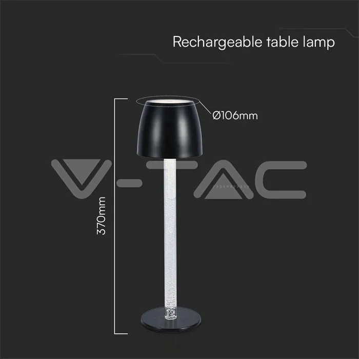 V-TAC VT-23095 3W LED Настолна Лампа - Воден Ефект 3000K Бяло Тяло
