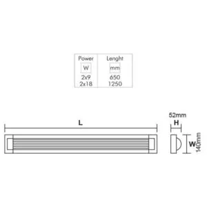 Vito 2310250 LEON-ЛЕД 2x9W T8 6500K IP20 18W G13 220V