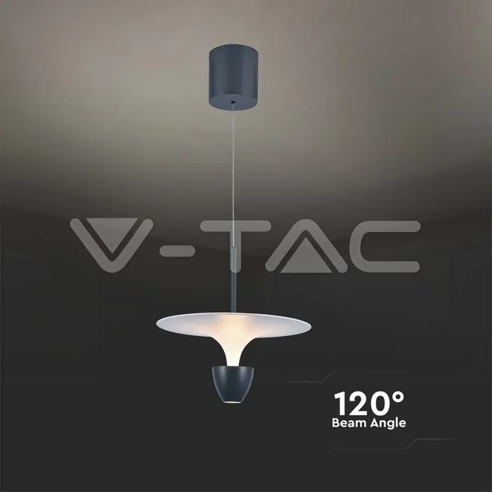 V-TAC VT-23103 9W LED Висяща Лампа (30*300*1370MM) Бяло+Сиво Тяло 3000K Регулируема