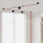 V-TAC VT-23104 12W LED Магнитен Осветител Въже 38`D 3000K Пясъчно Черно Тяло 3 Години Гаранция