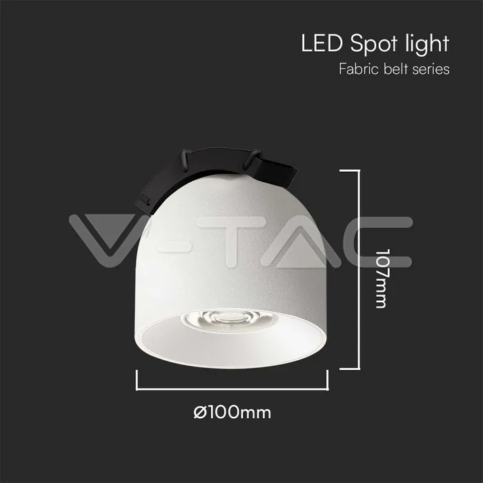 V-TAC VT-23105 12W LED Магнитен Осветител Въже 38`D 3000K Пясъчно Бяло Тяло 3 Години Гаранция