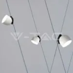 V-TAC VT-23107 12W LED Магнитен Осветител Въже 120`D 3000K Пясъчно Бяло Тяло 3 Години Гаранция