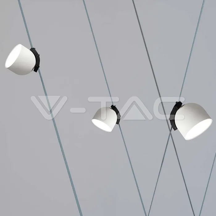 V-TAC VT-23107 12W LED Магнитен Осветител Въже 120`D 3000K Пясъчно Бяло Тяло 3 Години Гаранция