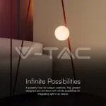 V-TAC VT-23108 10W LED Магнитен Осветител Въже 120`D 3000K Пясъчно Черно Тяло 3 Години Гаранция