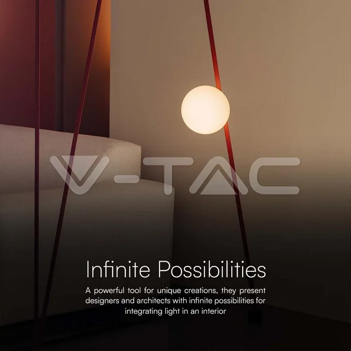 V-TAC VT-23108 10W LED Магнитен Осветител Въже 120`D 3000K Пясъчно Черно Тяло 3 Години Гаранция