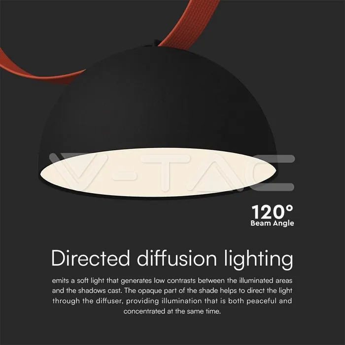 V-TAC VT-23109 20W LED Магнитен Осветител Въже 120`D 3000K Пясъчно Черно Тяло 3 Години Гаранция