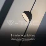 V-TAC VT-23109 20W LED Магнитен Осветител Въже 120`D 3000K Пясъчно Черно Тяло 3 Години Гаранция