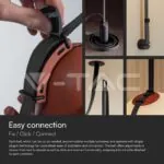 V-TAC VT-23126 Текстилен Колан Въже 10м/Ролка Сив