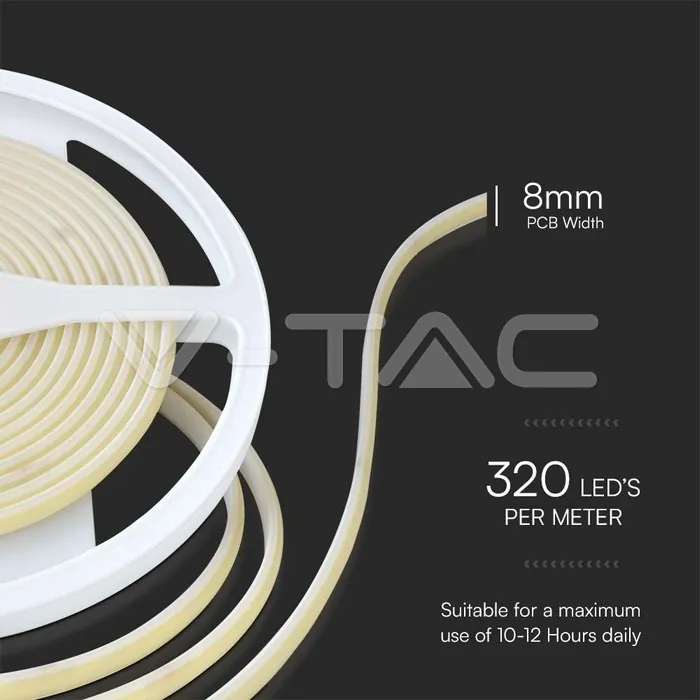 V-TAC VT-23139 LED COB Лента 24V IP67 4000K 320 LEDs 10W/m