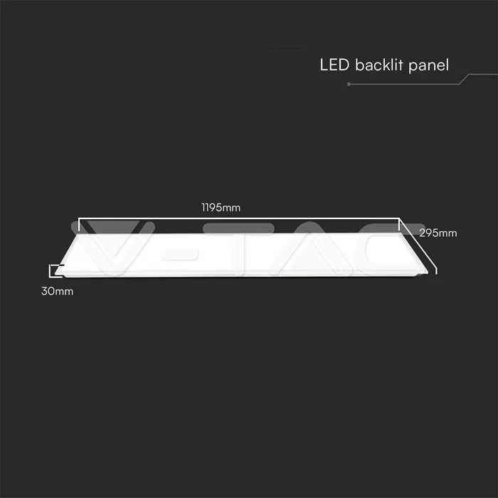 V-TAC VT-23148 40W LED Панел 1200x300 мм Backlit 140 lm/W 6500K 6бр.SET