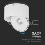 V-TAC VT-23155 20W LED Луна Външен Монтаж 3 в 1 Бяло Тяло