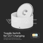 V-TAC VT-23155 20W LED Луна Външен Монтаж 3 в 1 Бяло Тяло