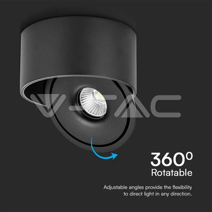 V-TAC VT-23156 20W LED Луна Външен Монтаж 3 в 1 Черно Тяло