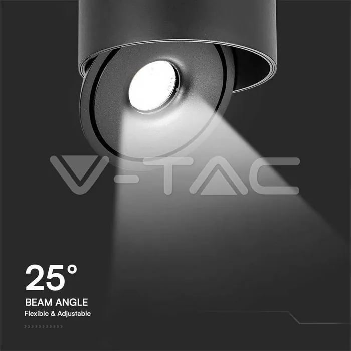 V-TAC VT-23158 28W LED Луна Външен Монтаж 3 в 1 Черно Тяло