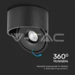 V-TAC VT-23158 28W LED Луна Външен Монтаж 3 в 1 Черно Тяло