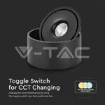 V-TAC VT-23158 28W LED Луна Външен Монтаж 3 в 1 Черно Тяло