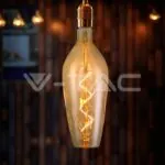 V-TAC VT-23171 LED Крушка 4W Filament Спирала B125 2700K Амбър