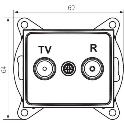 Kanlux 24746 Крайно гнездо R-TV DOMO