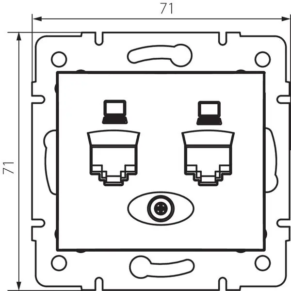 Kanlux 24755 Независимо двойно компютърно гнездо (2x RJ45Cat 5e Jack) DOMO
