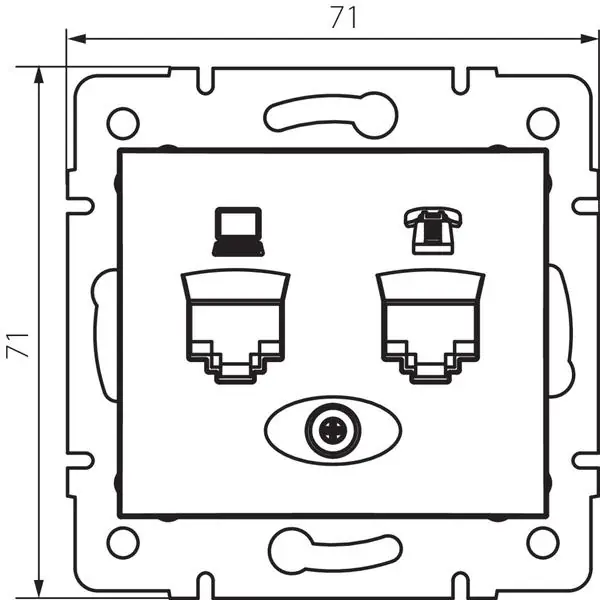 Kanlux 24757 Компютърно-телефонно гнездо (RJ45 Cat 5e+RJ11) DOMO
