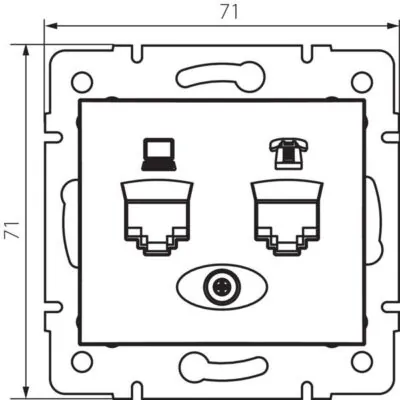 Kanlux 24758 Компютърно-телефонно гнездо (RJ45 Cat 6+RJ11) DOMO