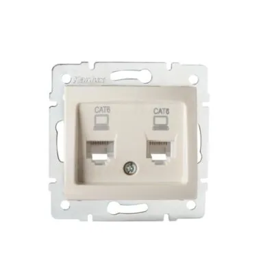 Kanlux 24815 Независимо двойно компютърно гнездо (2x RJ45Cat 6 Jack) DOMO