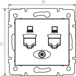 Kanlux 24873 Независимо двойно компютърно гнездо (2x RJ45Cat 5e Jack) DOMO
