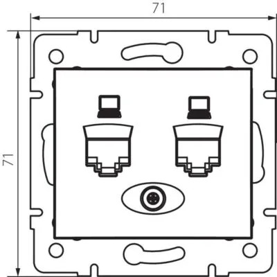 Kanlux 24932 Независимо двойно компютърно гнездо (2x RJ45Cat 5e Jack) DOMO