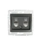Kanlux 24932 Независимо двойно компютърно гнездо (2x RJ45Cat 5e Jack) DOMO