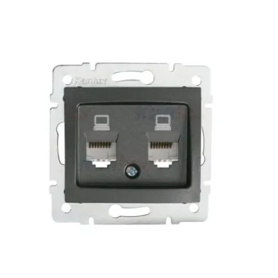 Kanlux 24932 Независимо двойно компютърно гнездо (2x RJ45Cat 5e Jack) DOMO