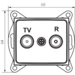 Kanlux 24982 Крайно гнездо R-TV DOMO