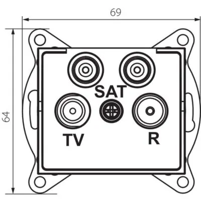 Kanlux 25164 Контакт за TV и 2 х SAT краен LOGI