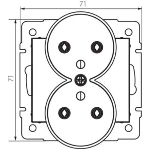 Kanlux 25210 Двоен захранващ контакт. френски стандарт със заземяване LOGI