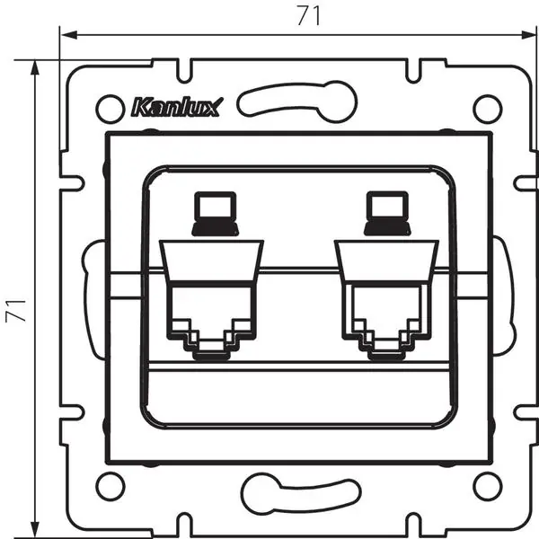 Kanlux 25228 Независимо двойно компютърно гнездо (2x RJ45Cat 5e Jack) LOGI