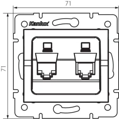Kanlux 25229 Независимо двойно компютърно гнездо (2x RJ45Cat 6 Jack) LOGI