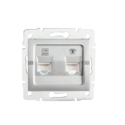 Kanlux 25231 Компютърно-телефонно гнездо (RJ45 Cat 6+RJ11) LOGI