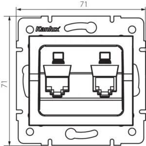 Kanlux 25288 Независимо двойно компютърно гнездо (2x RJ45Cat 6 Jack) LOGI