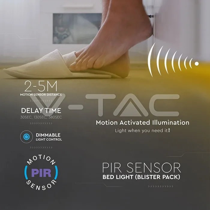 V-TAC VT-2548 LED Система за Спалня Сензор Единичен Топло Бяла Светлина