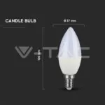 V-TAC VT-260 LED Крушка SAMSUNG Чип 4.5W E14 A++ Кендъл 6400K