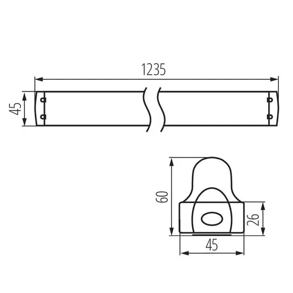 Kanlux 26361 Линейно осветително тяло за тръба LED T8 ALDO 4LED G13 220V IP20