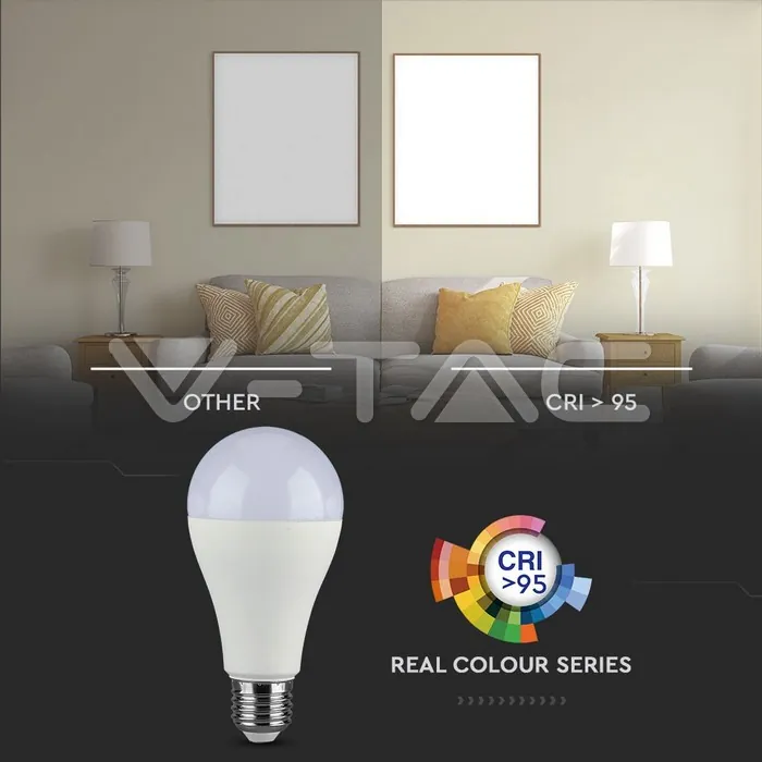 V-TAC VT-2707 LED Крушка 18W E27 A80 2000 Lumen Пластик 3000K