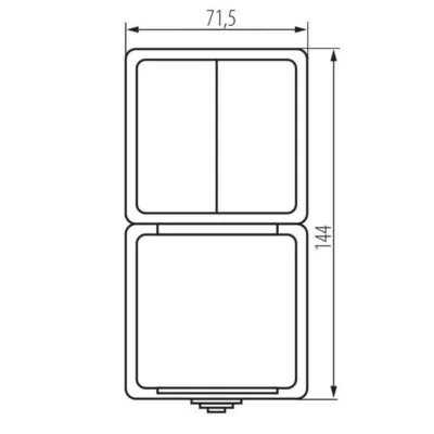 Kanlux 27136 Многостепенен ключ за осветление и Шуко контакт със защита TEKNO